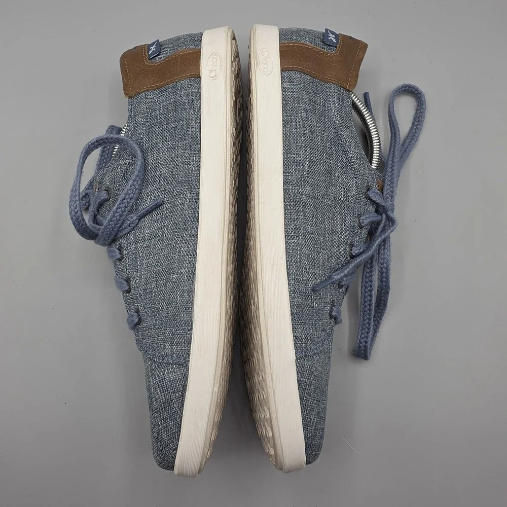 Chaco Ionia Sneakers Womens Size 9 Blue Denim Chambray Comfort Lace Up Walking