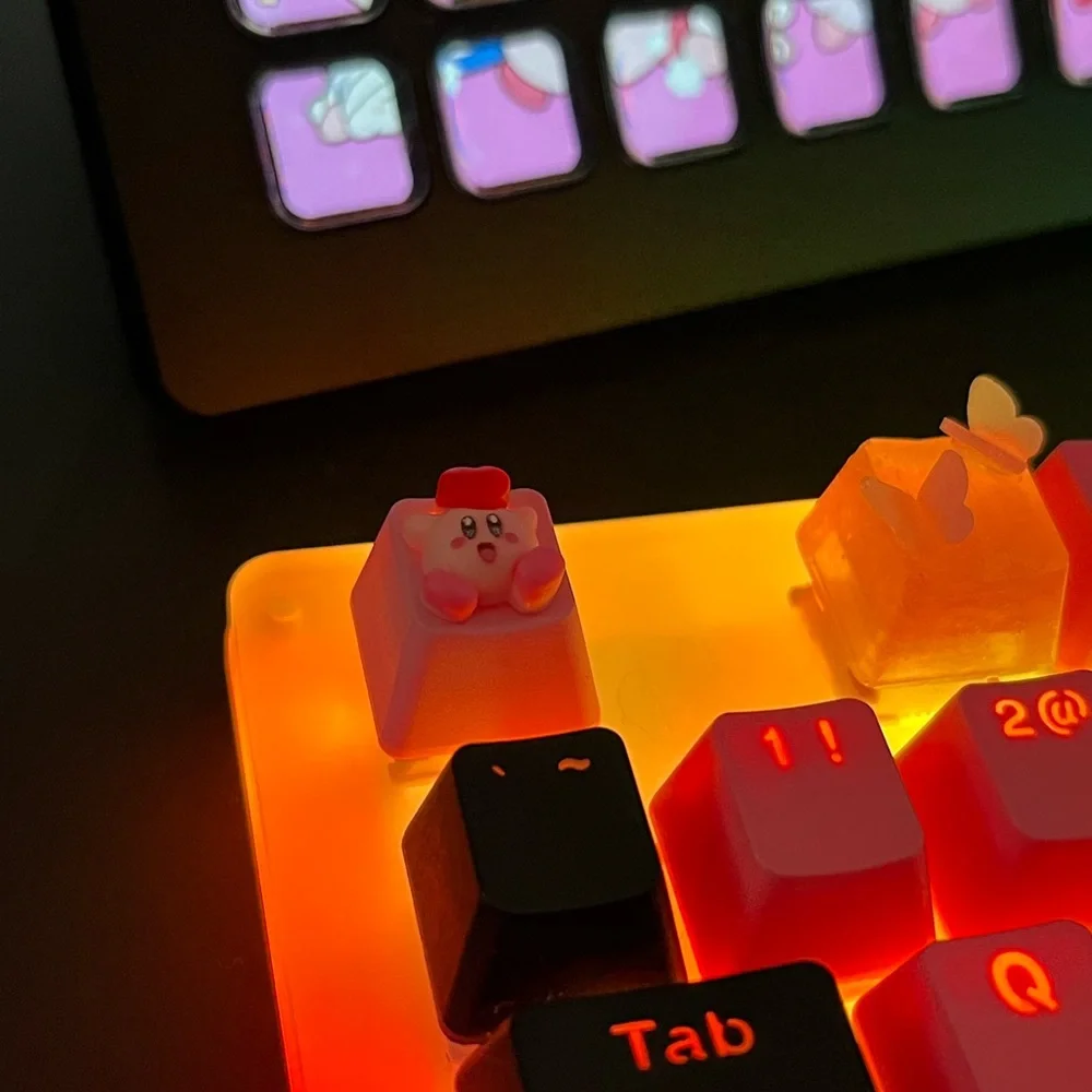 Cute Pink Anime Artisan Keycap heart, for OEM Switches