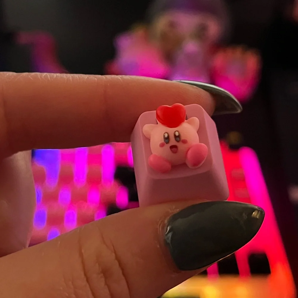 Cute Pink Anime Artisan Keycap heart, for OEM Switches