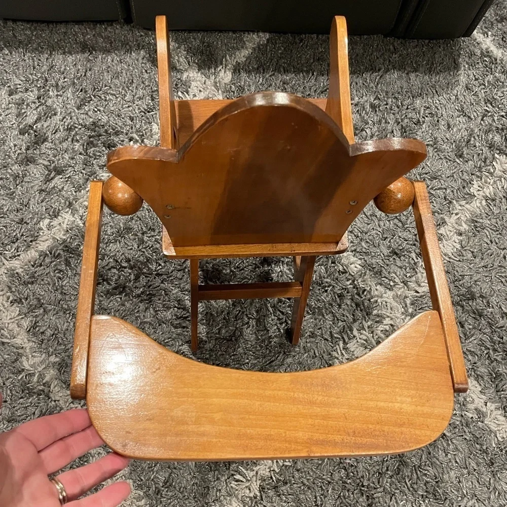 Antique Handmade Doll High Chair One Of A Kind Real Solid Wood