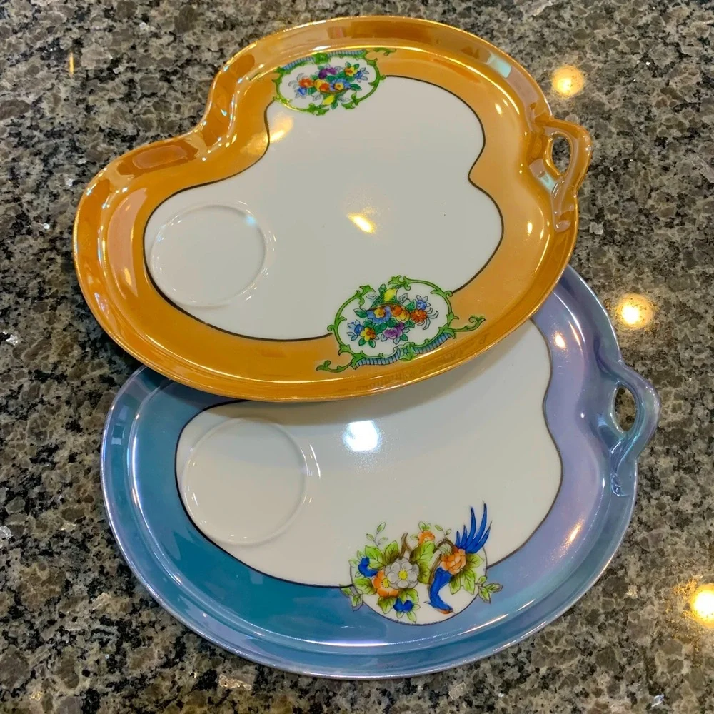 Noritake Vintage Handpainted Lusterware Snack Plates