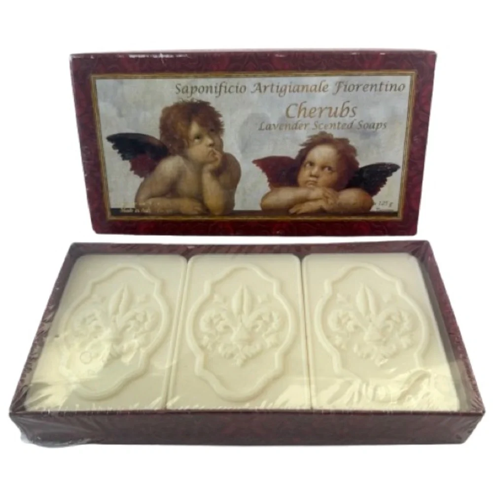 Saponificio Artigianale Fiorentino Cherubs Lavender Scent Soaps 3 Handmade Italy