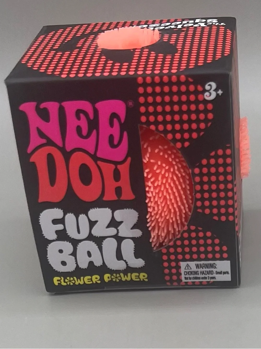 Authentic NEEDOH Fuzz Ball Flower Power ORANGE 🧡 The Velvet Squeeze Squishy NEW