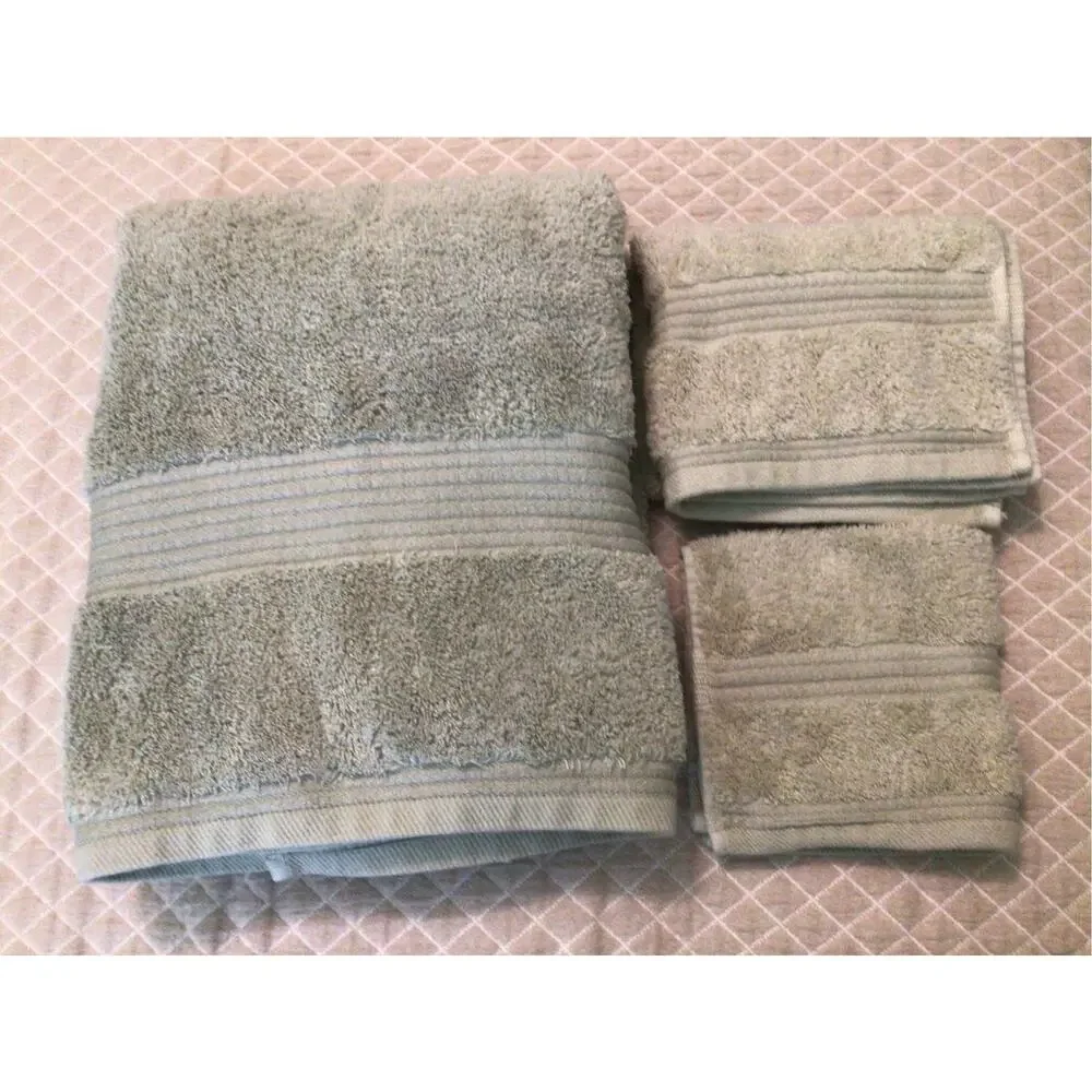 Palais Royale Hotel 3 piece towel set 100% combed cotton Green