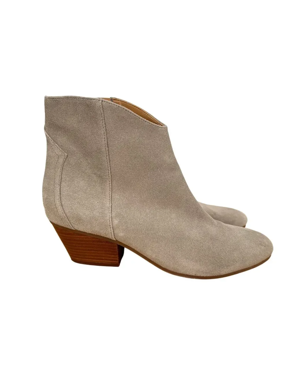 Nine West Tristan boots women's 8.5 ankle western tan suede leather block heel