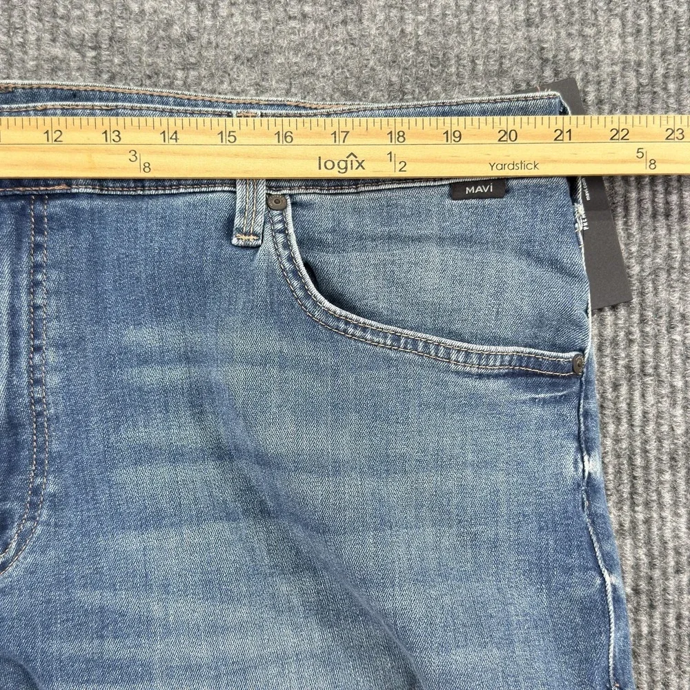 NWT Mavi Zach Jeans Men 42x32 Blue Medium Wash Straight Leg Stretch Denim Casual