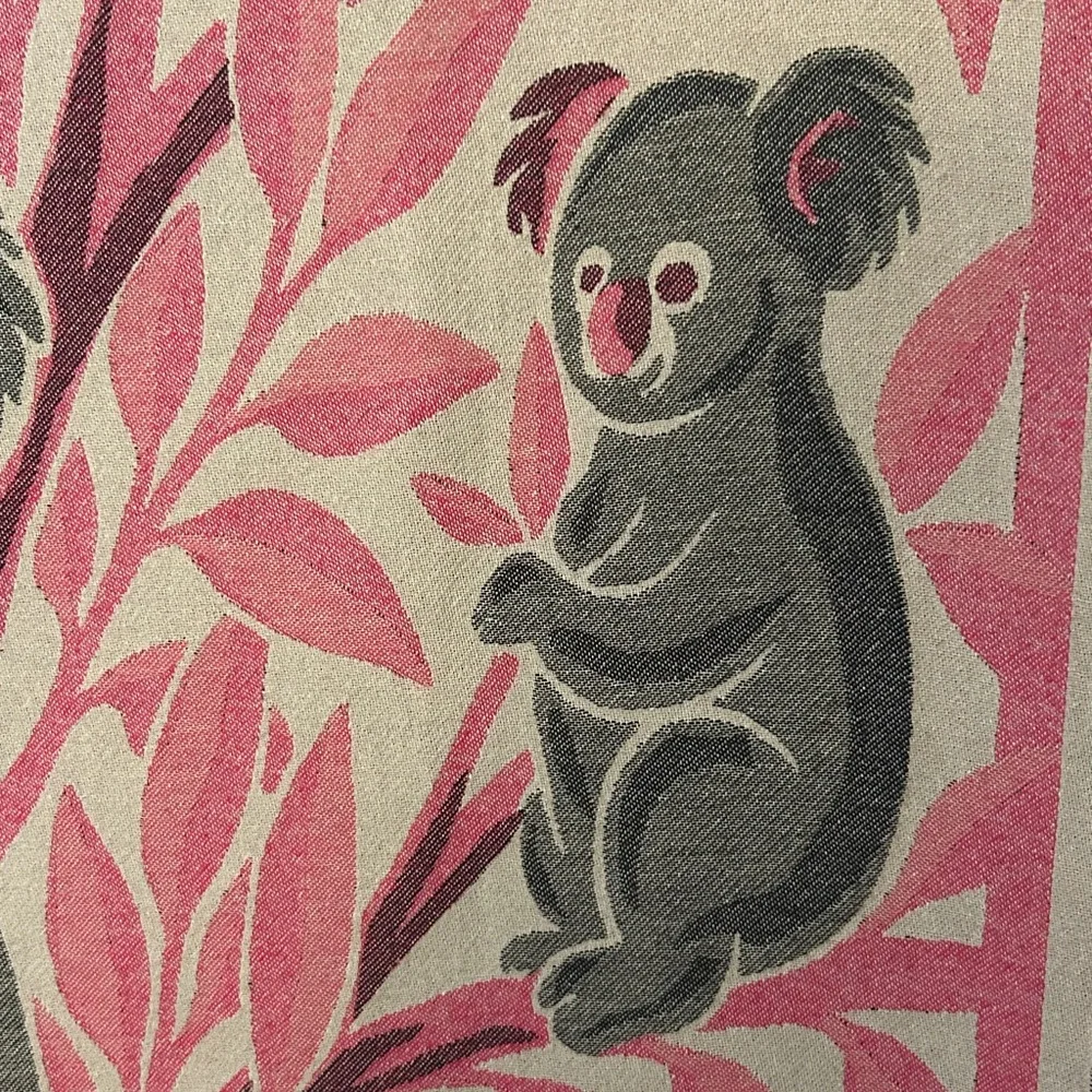 KOALA Heirloom Collection Pink + Gray Hand Crafted Loom Weave New Original 84”