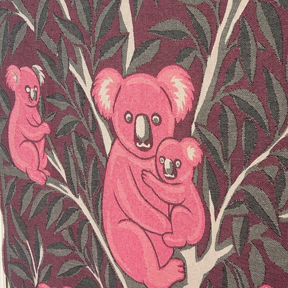 KOALA Heirloom Collection Pink + Gray Hand Crafted Loom Weave New Original 84”