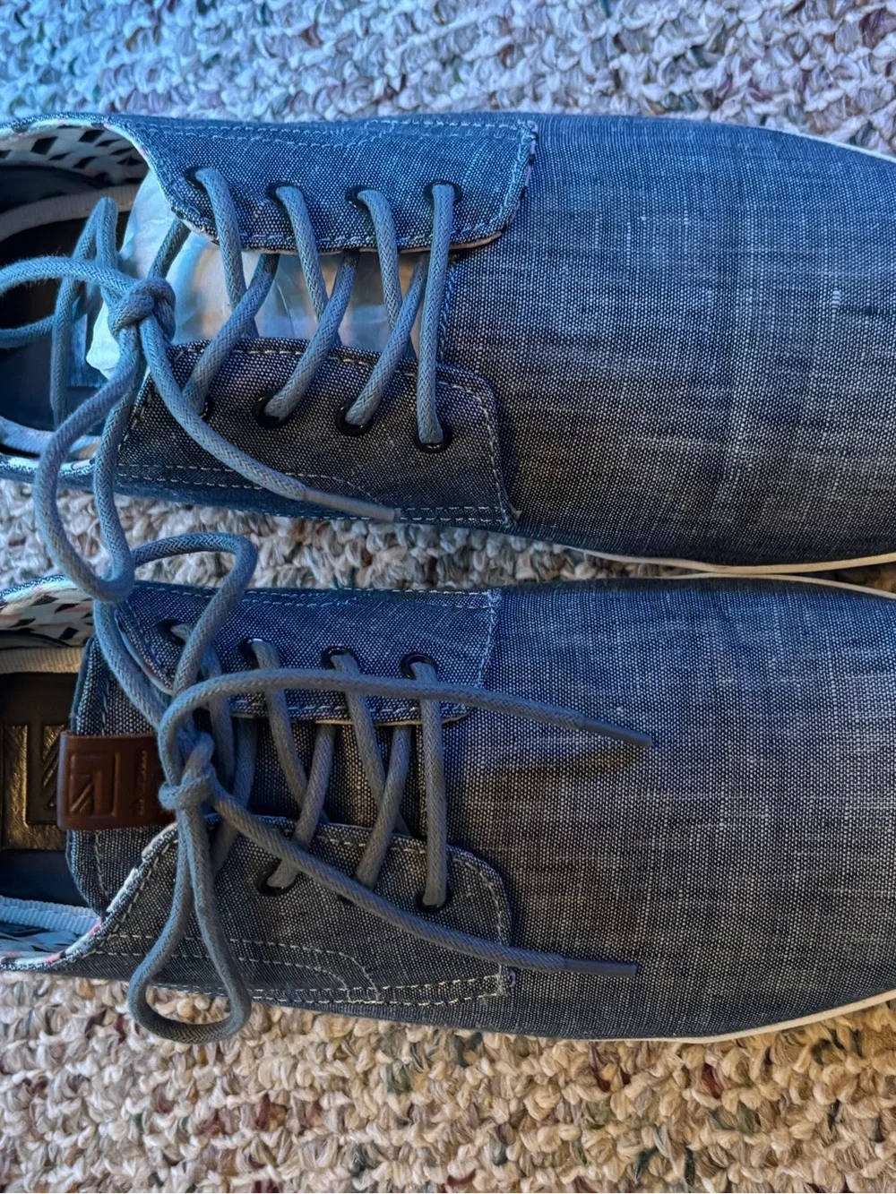 Ben Sherman Men's Denim-Style Navy Lace-Up Sneakers