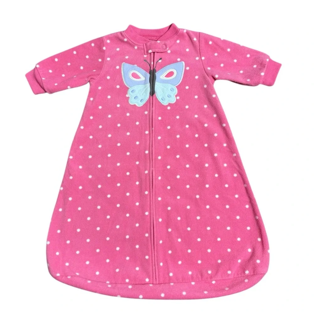 Carter's Pink Polka Dot Butterfly Fleece Sleep Sack