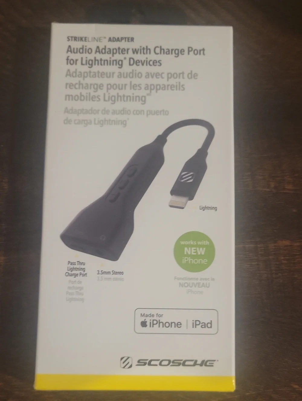 Scosche Lightning Audio Adapter with Pass-Through Charging - Black