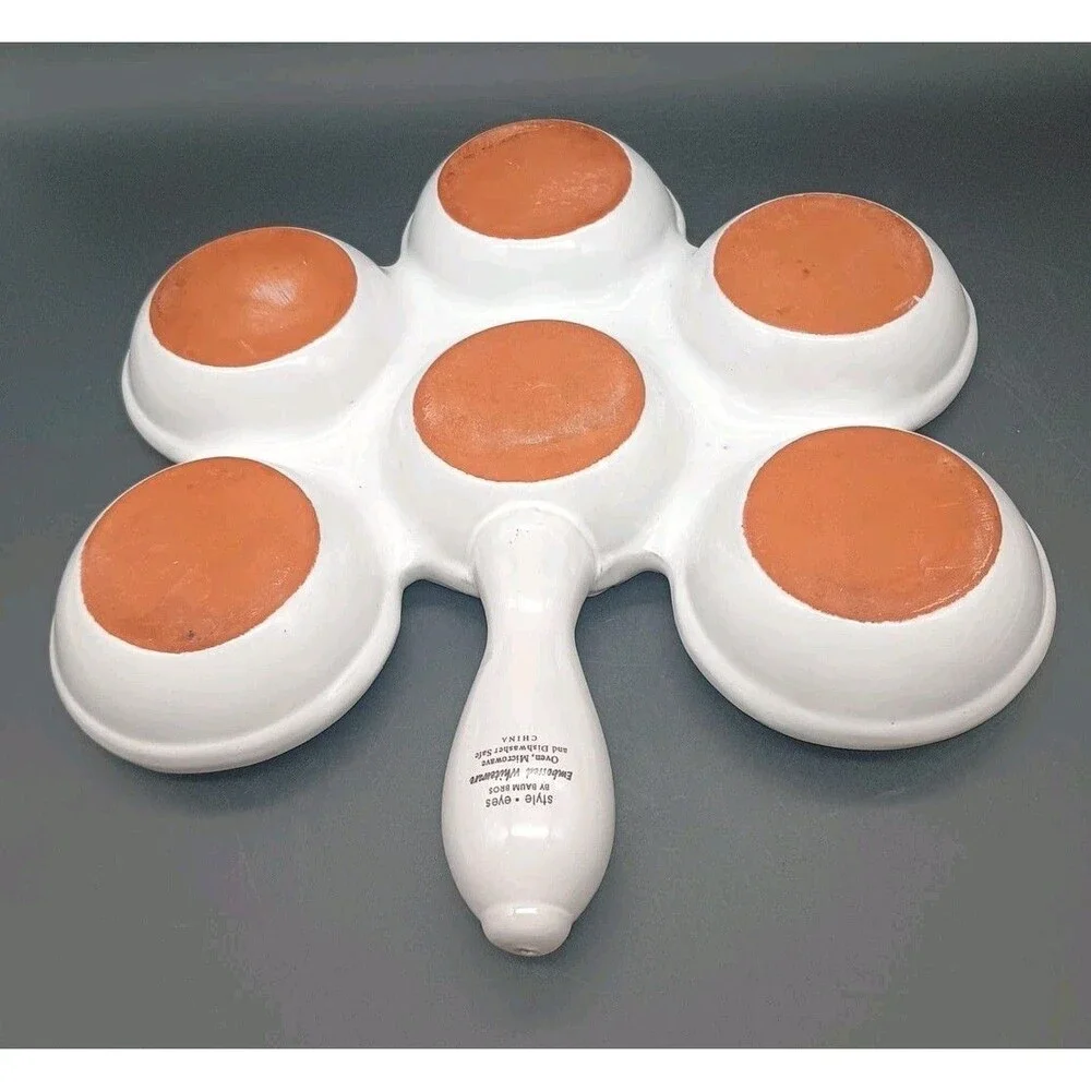 Style Eyes Baum Brothers Embossed Whiteware Baking Dish With 6 Round Cups