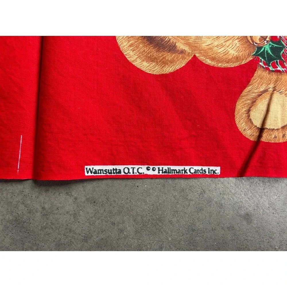 Vintage Wamsutta Hallmark Christmas Teddy Bear Fabric Panel 42