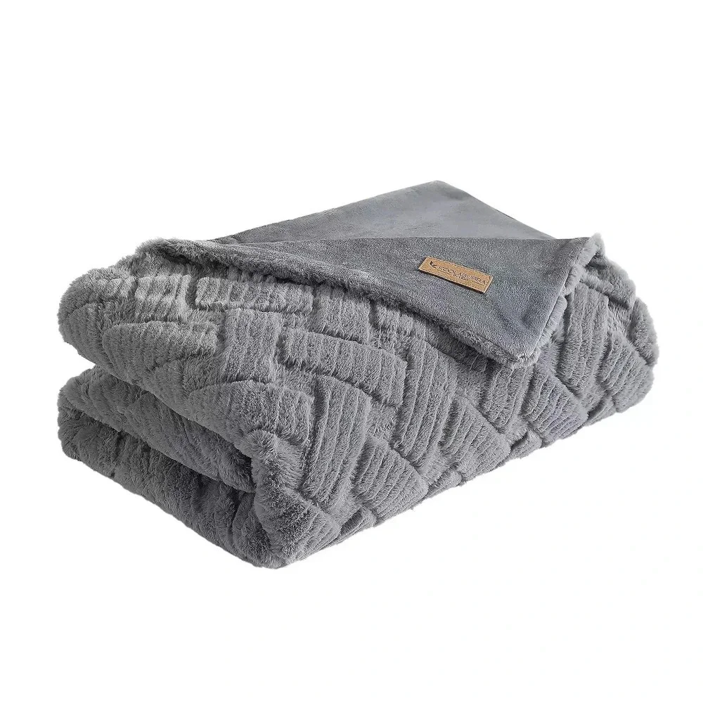 NEW Koolaburra by UGG Crystelle Textured Faux Fur Throw 50