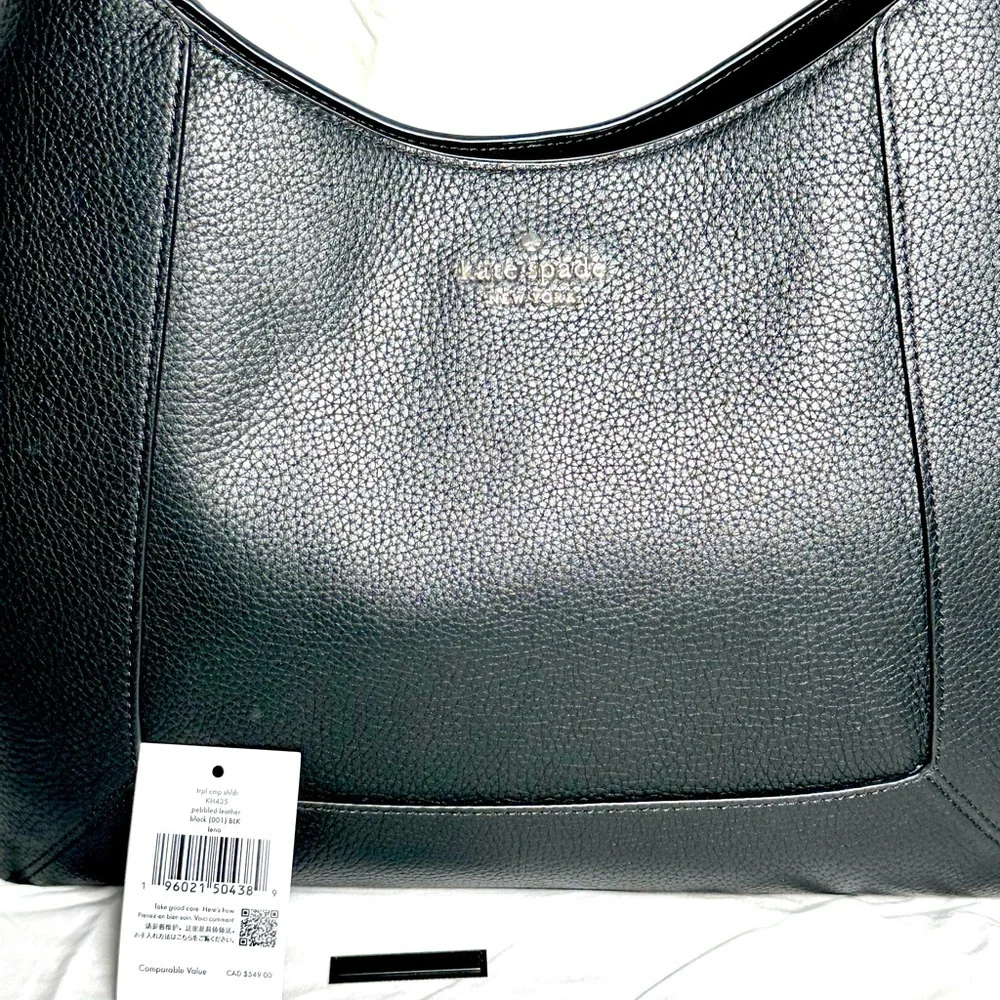 KATE SPADE NEW YORK LENA large triple compartment shoulder bag pebble leather