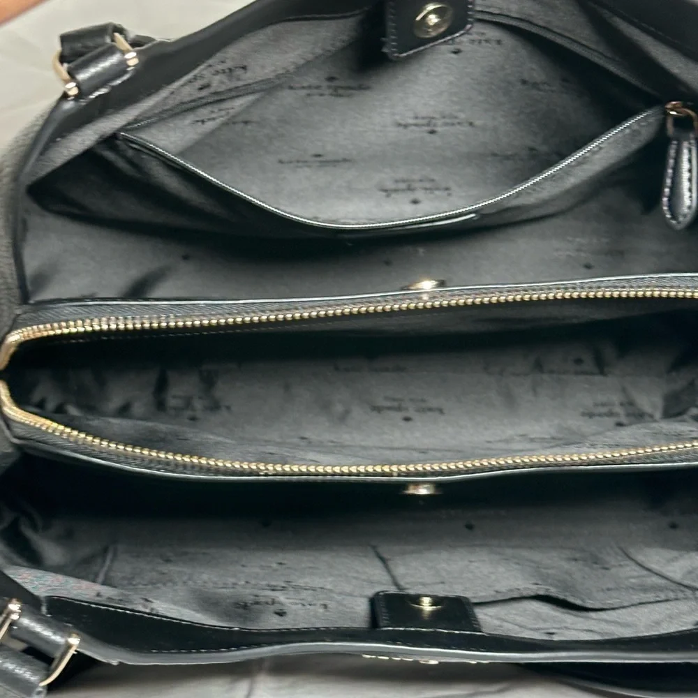 KATE SPADE NEW YORK LENA large triple compartment shoulder bag pebble leather