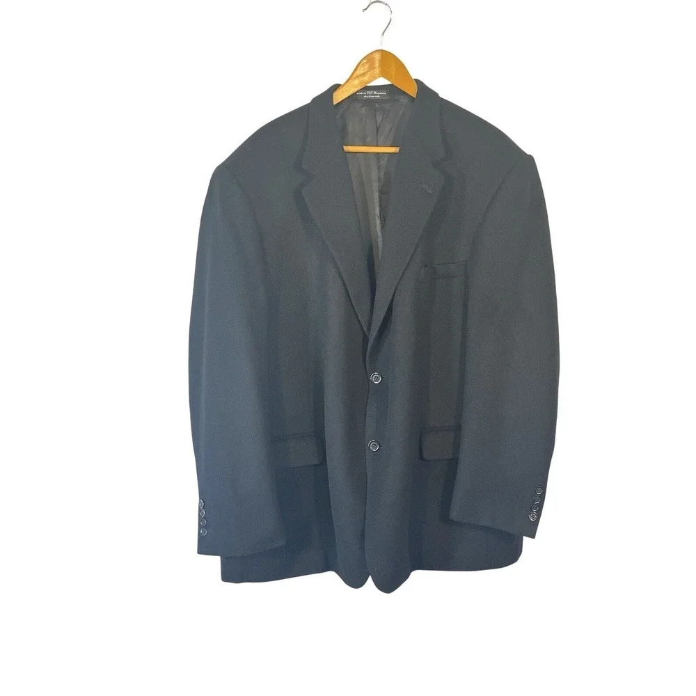Gianfranco Ruffini Blazer Mens Black Camel Hair Two Button‎ Sport Coat Sz 50R