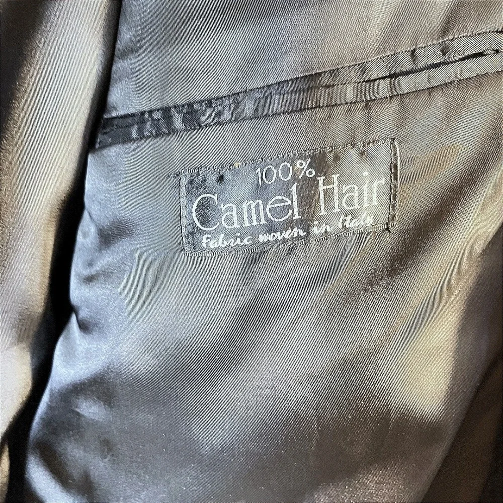 Gianfranco Ruffini Blazer Mens Black Camel Hair Two Button‎ Sport Coat Sz 50R