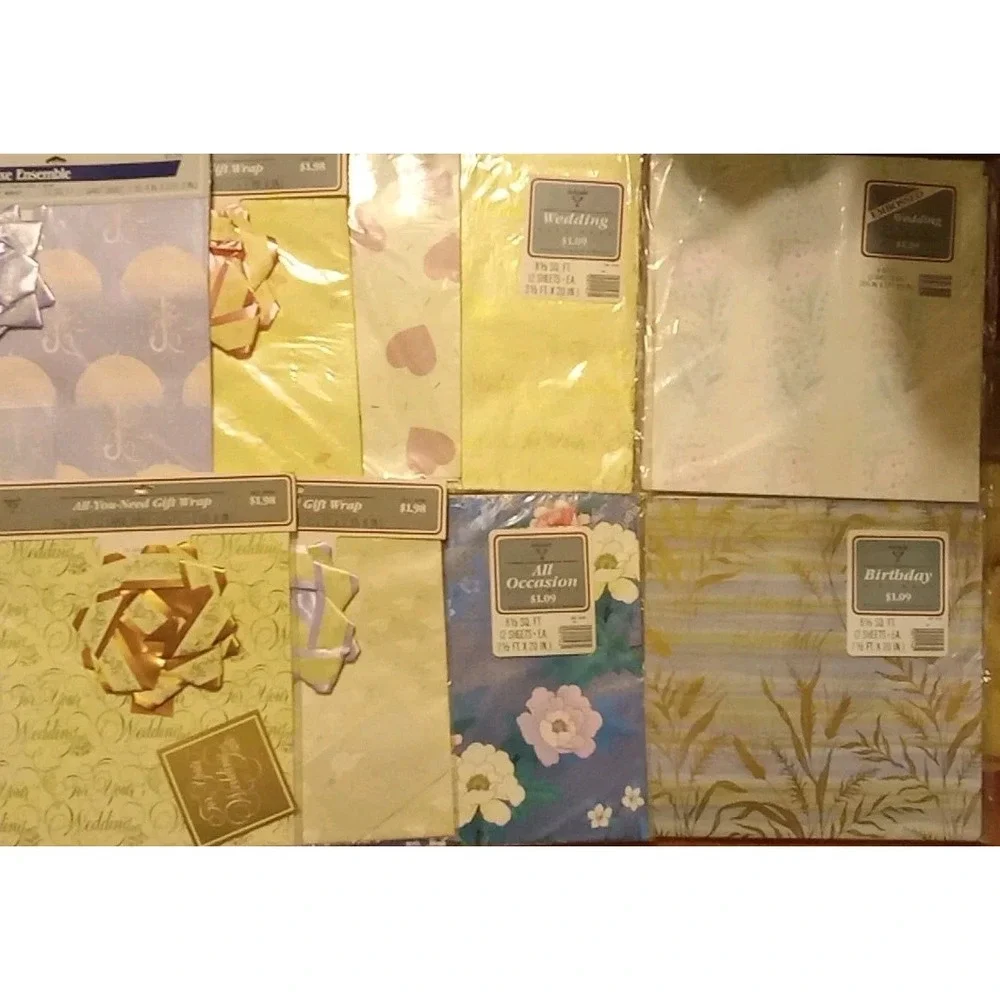 Lot Vintage Gift Wrap Wrapping Paper Sheets Retr All‎ Occasions o