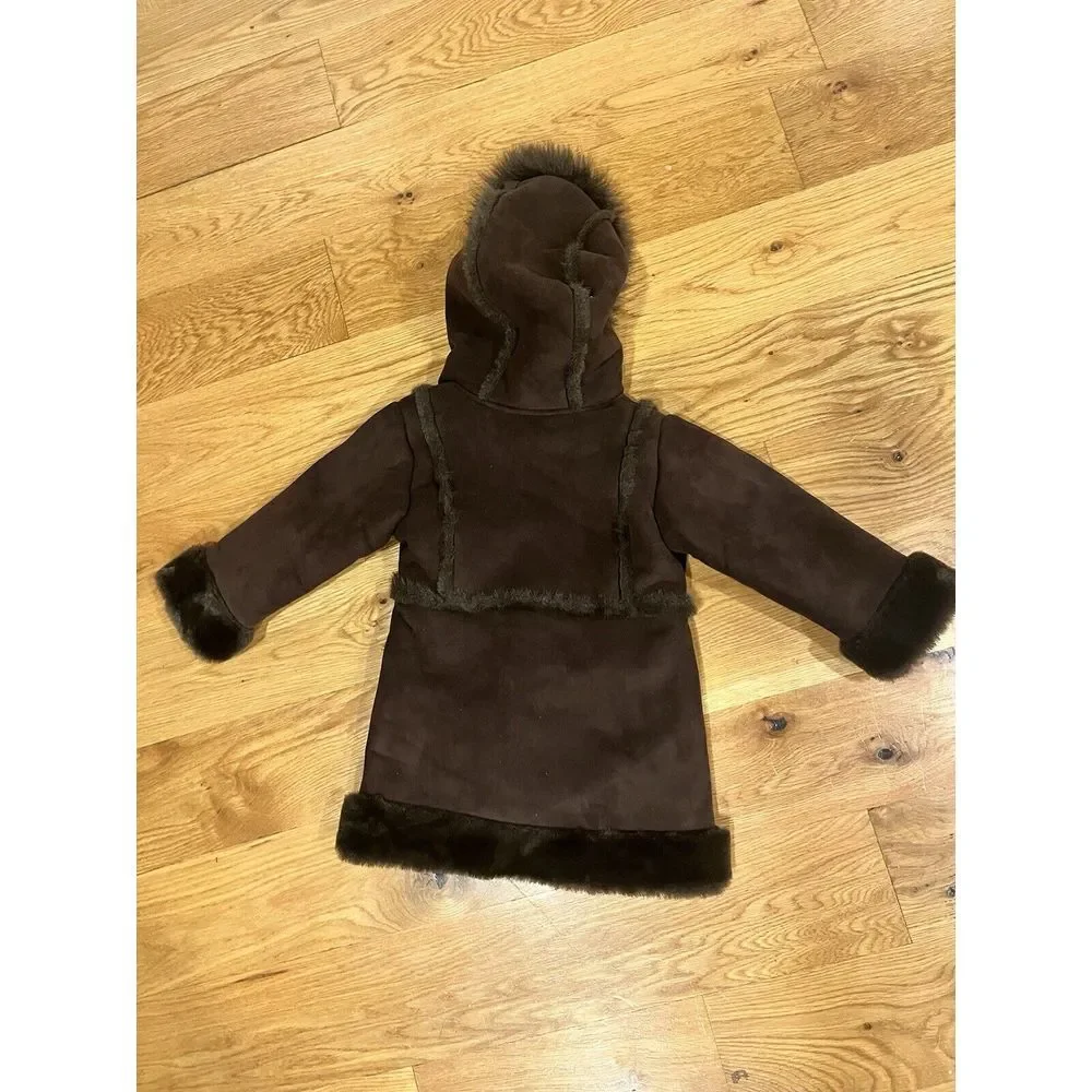 Gap 3t faux fur parka pea coat jacket‎
