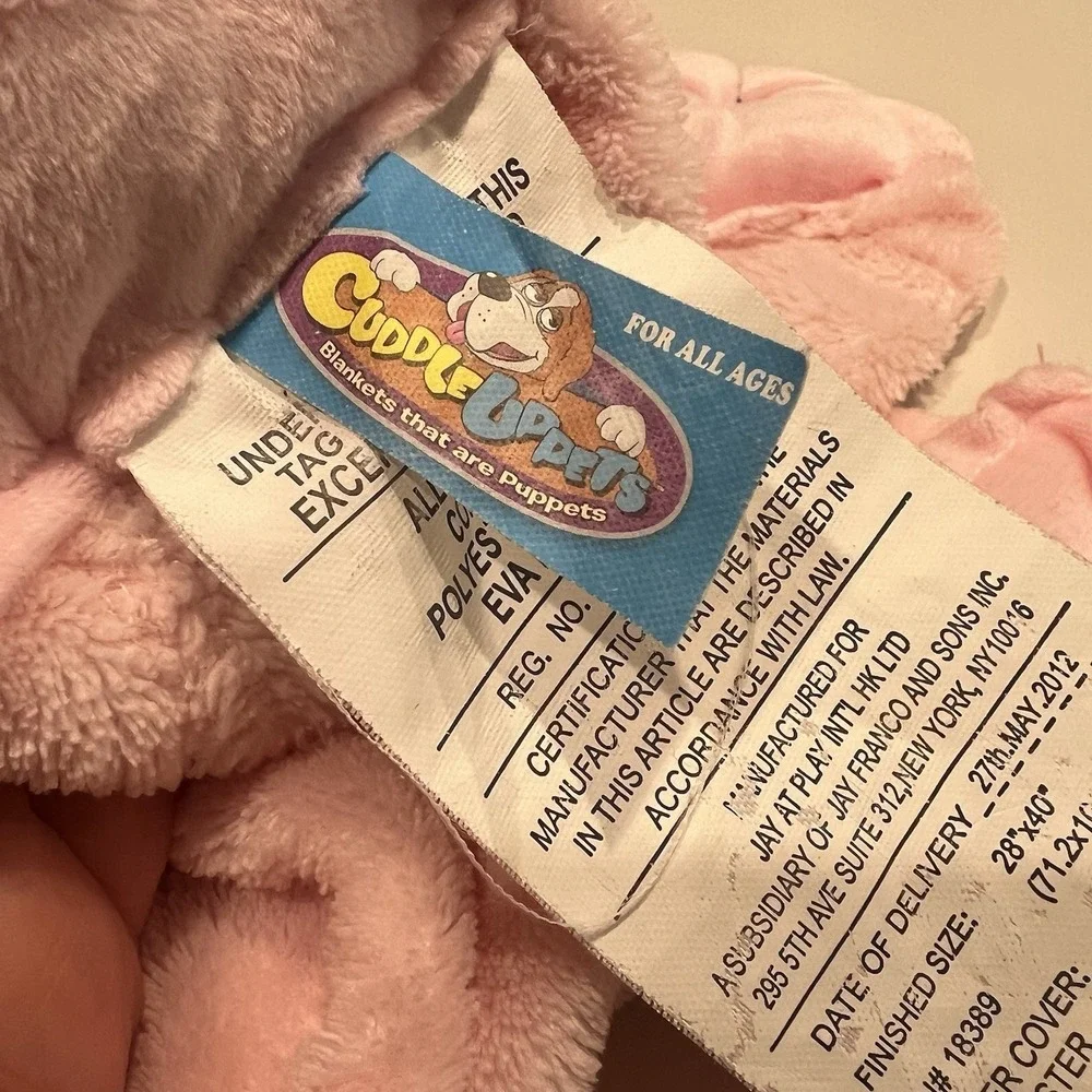 Pink 2012 Cuddleuppets Puppet Blanket Pink Dog 28