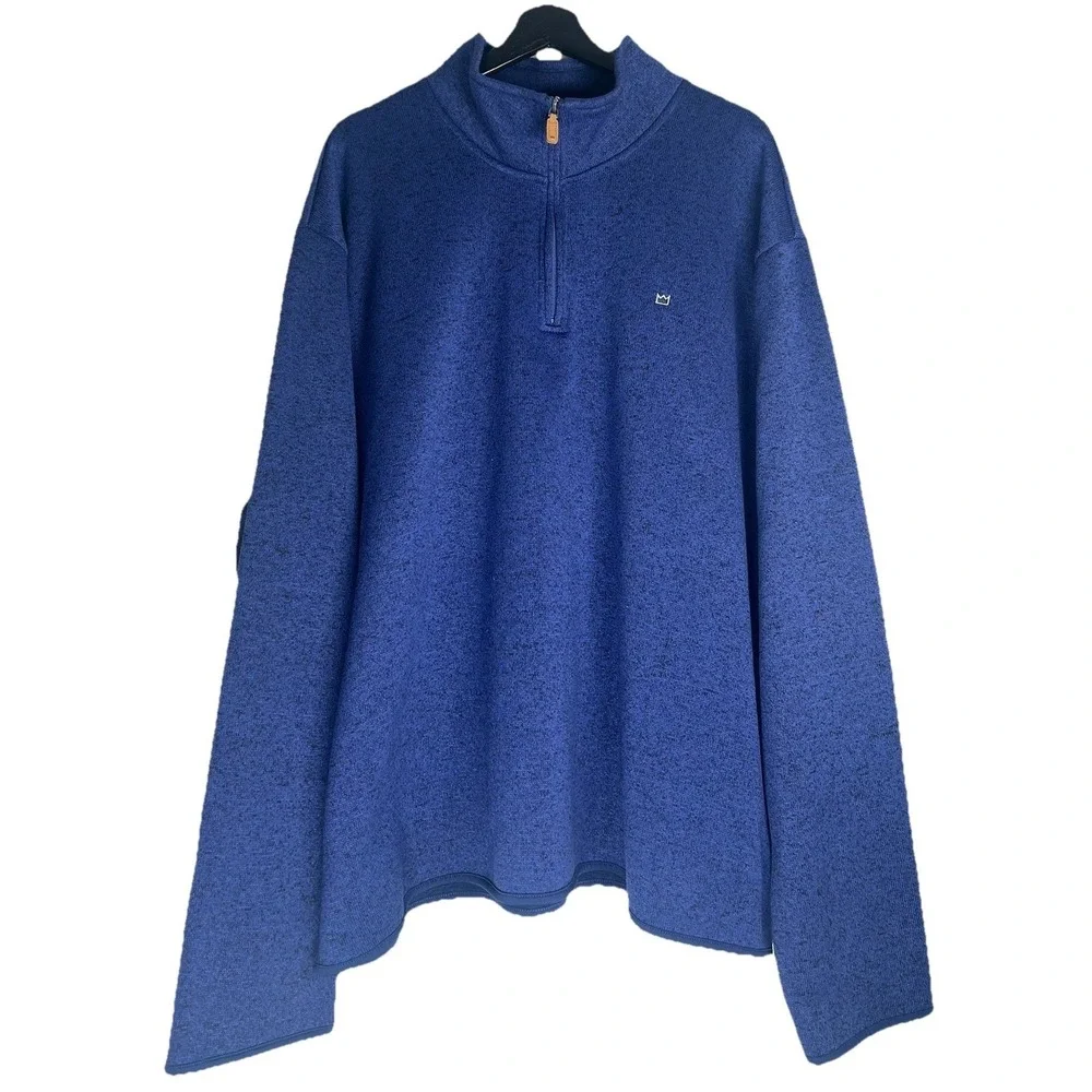 Crown & Ivy Men's 1/4 Zip Sweater‎ Size 2X Blue Black Pullover Layer