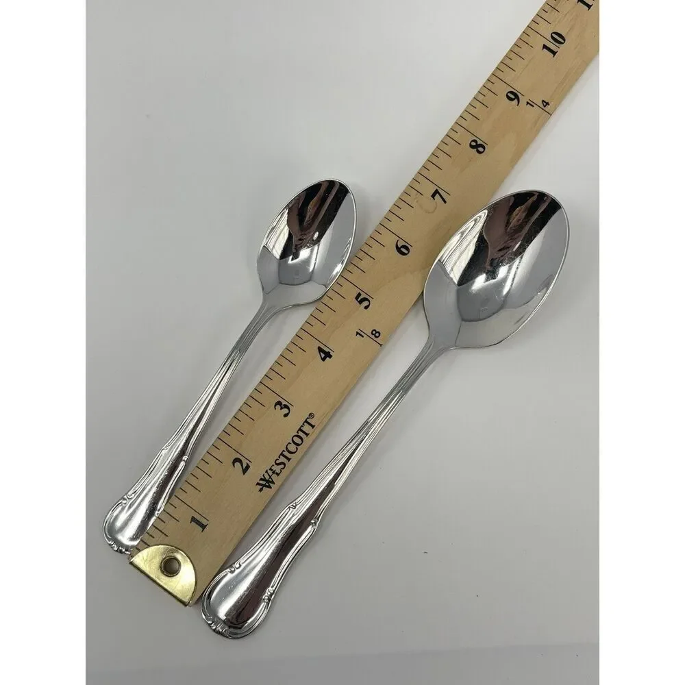 Wmf Cromargan Dorset Barock 3 Teaspoons 6 1/8” Serving Table Spoon 7.75”