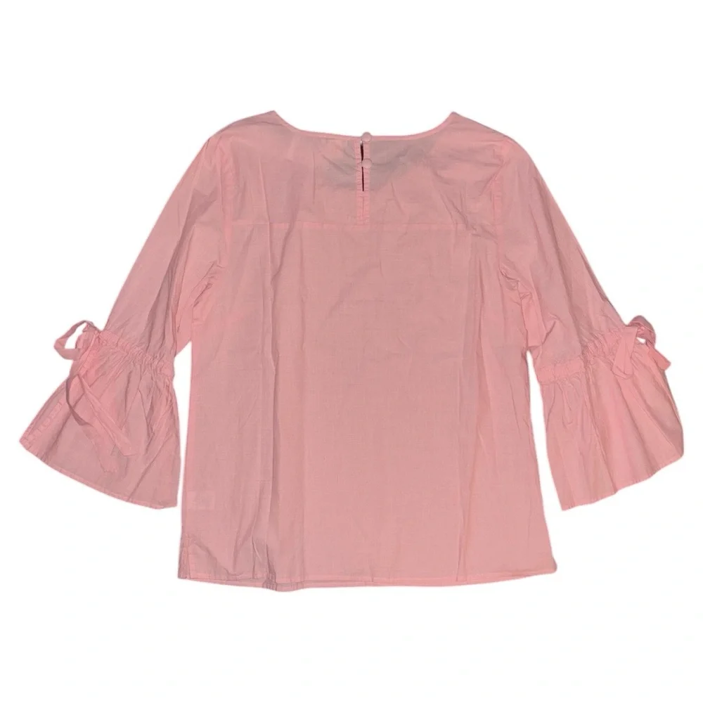 J. Crew Pink Bow-sleeve Top