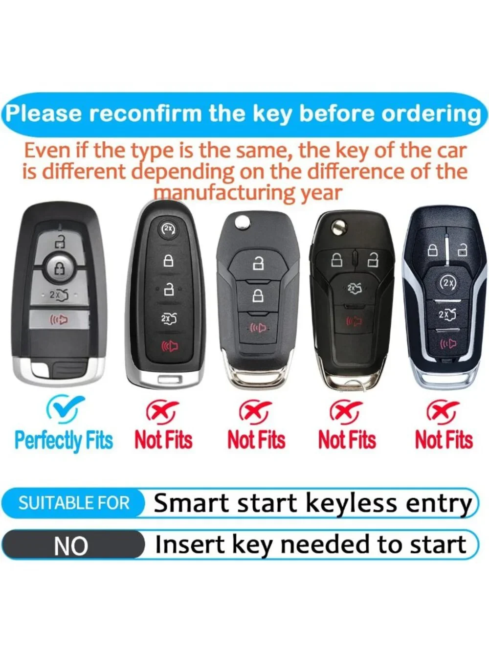 Soft White Key Fob Cover with Keychain - Full Protection for 4-Button Keys