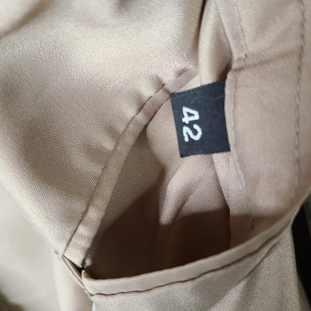 Vintage Haggar Suit Mens 42R Beige 2 Piece Cotton Blend Blazer Pants‎ 35x25