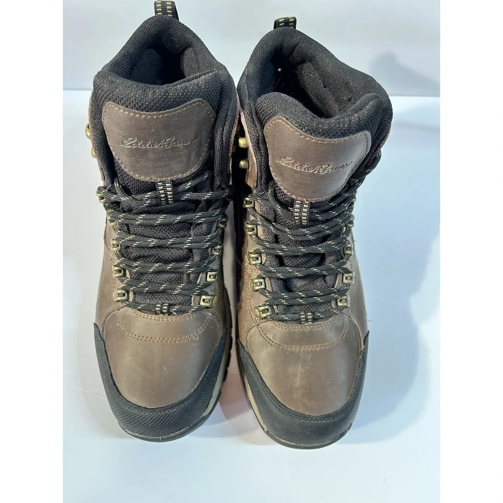 Eddie Bauer Waterproof Hiking Boots Men Size 10.5 Brown Leather Trail Outdoor