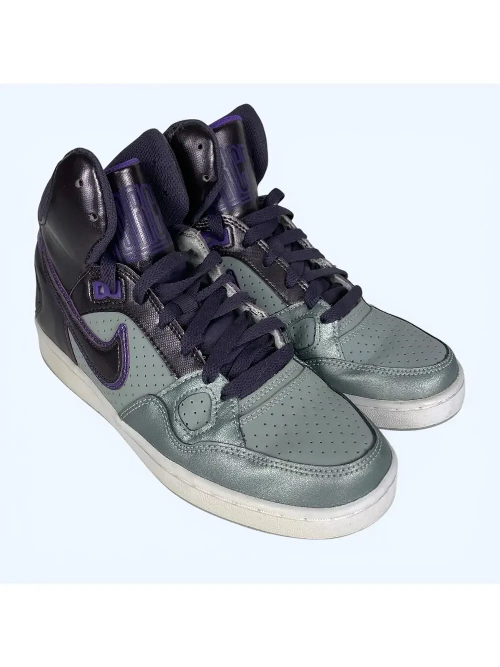 Nike Son of Force Women's Mid Basketball Shoes Purple Silver size 7.5 616303-020