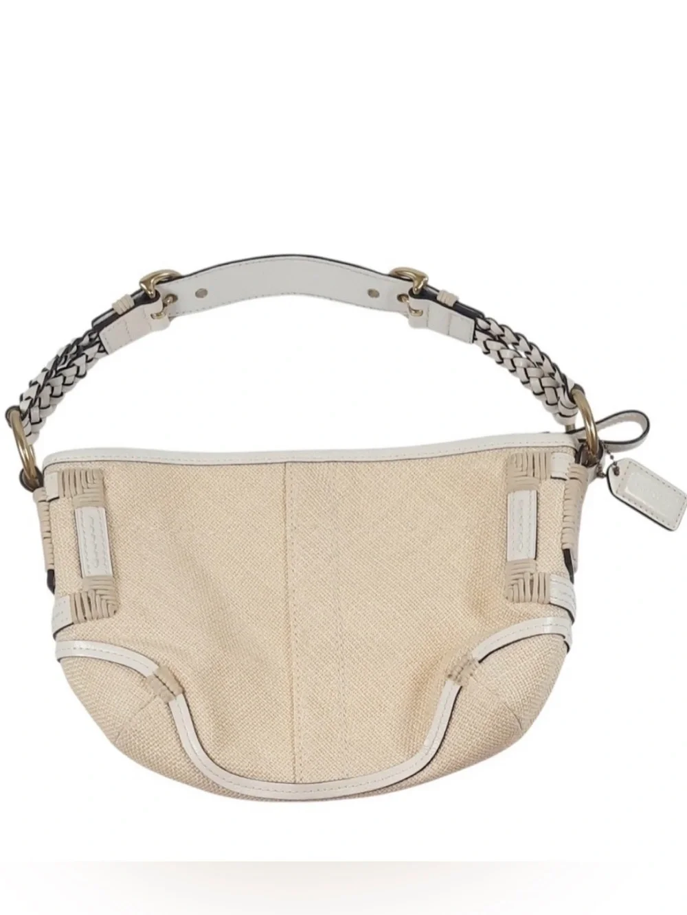 Coach Vintage Soho Hobo Angora Straw leather Shoulder Bag 2005 Y2K (4710) EUC