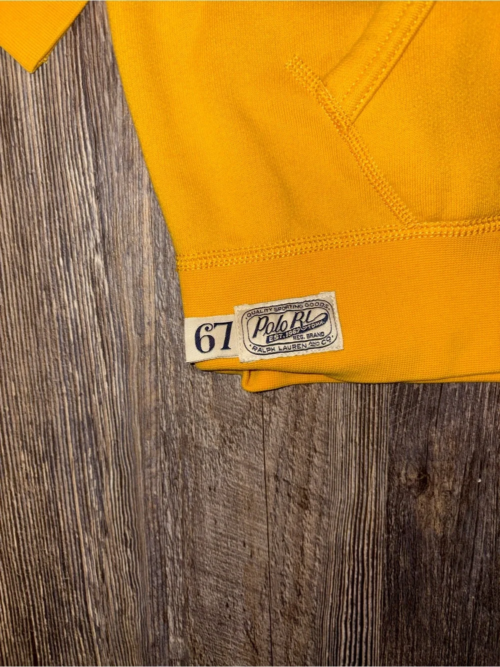Polo Ralph Lauren Yellow Spellout Hoodie XL Varsity Y2K Streetwear