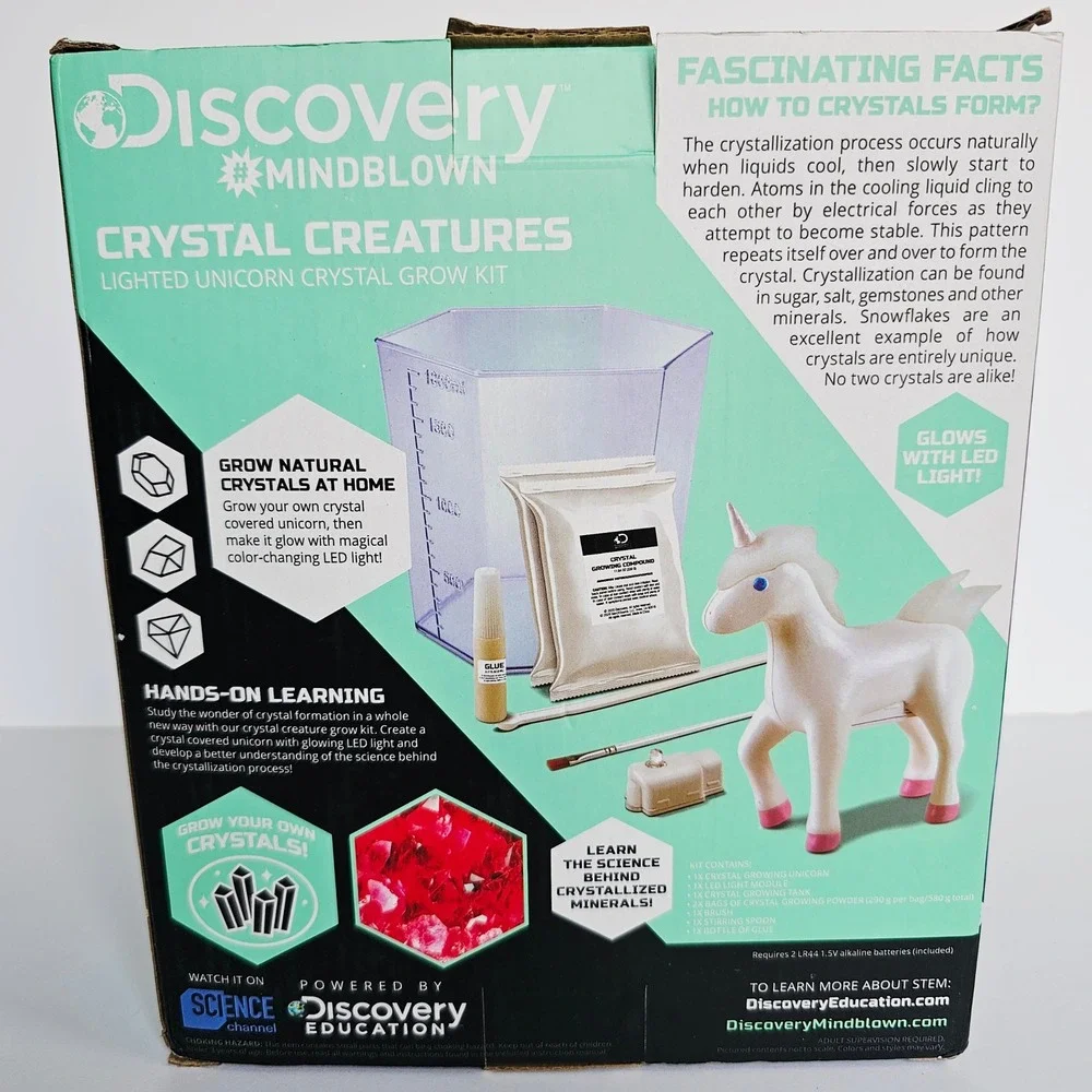Discovery Mindblown Lighted Unicorn‎ Crystal Creatures Set Grow Stem -  1395