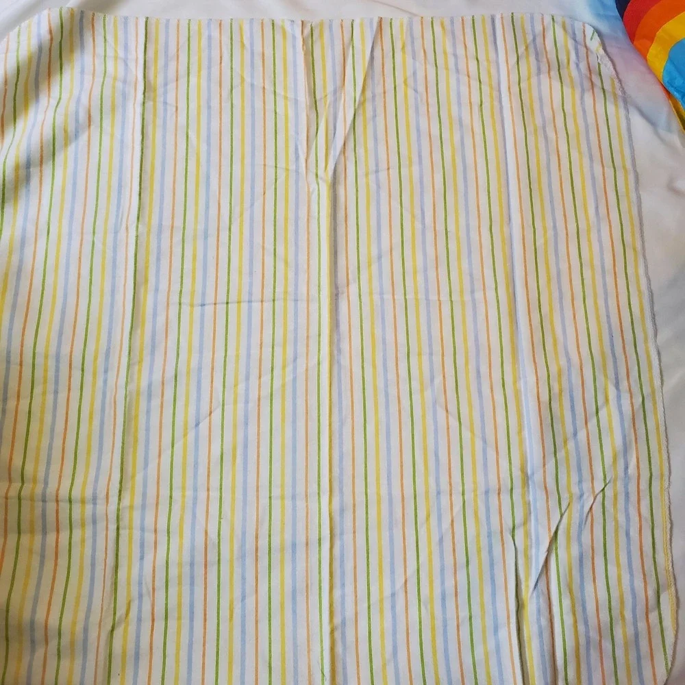 Carters Watch the Wear White Cotton Flannel Baby Receiving Blanket Striped‎