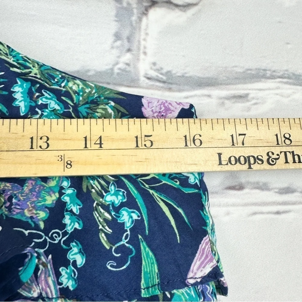 Janie and Jack NWT Floral Halter Romper Blueprint Floral Girls Size 12 Tropical