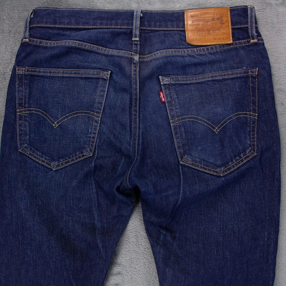 Levi's Premium Lot 512 Big E Jeans Mens 30x34‎ Blue Denim Medium/Dark Wash Slim