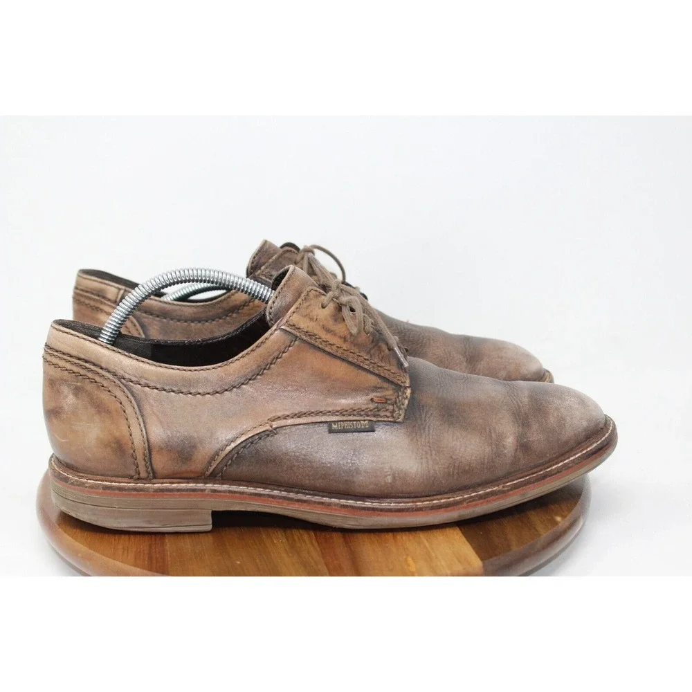 Mephisto Mens Waino Oxford Size‎ 12 Patina Brown Tan Leather Comfort Dress Shoe