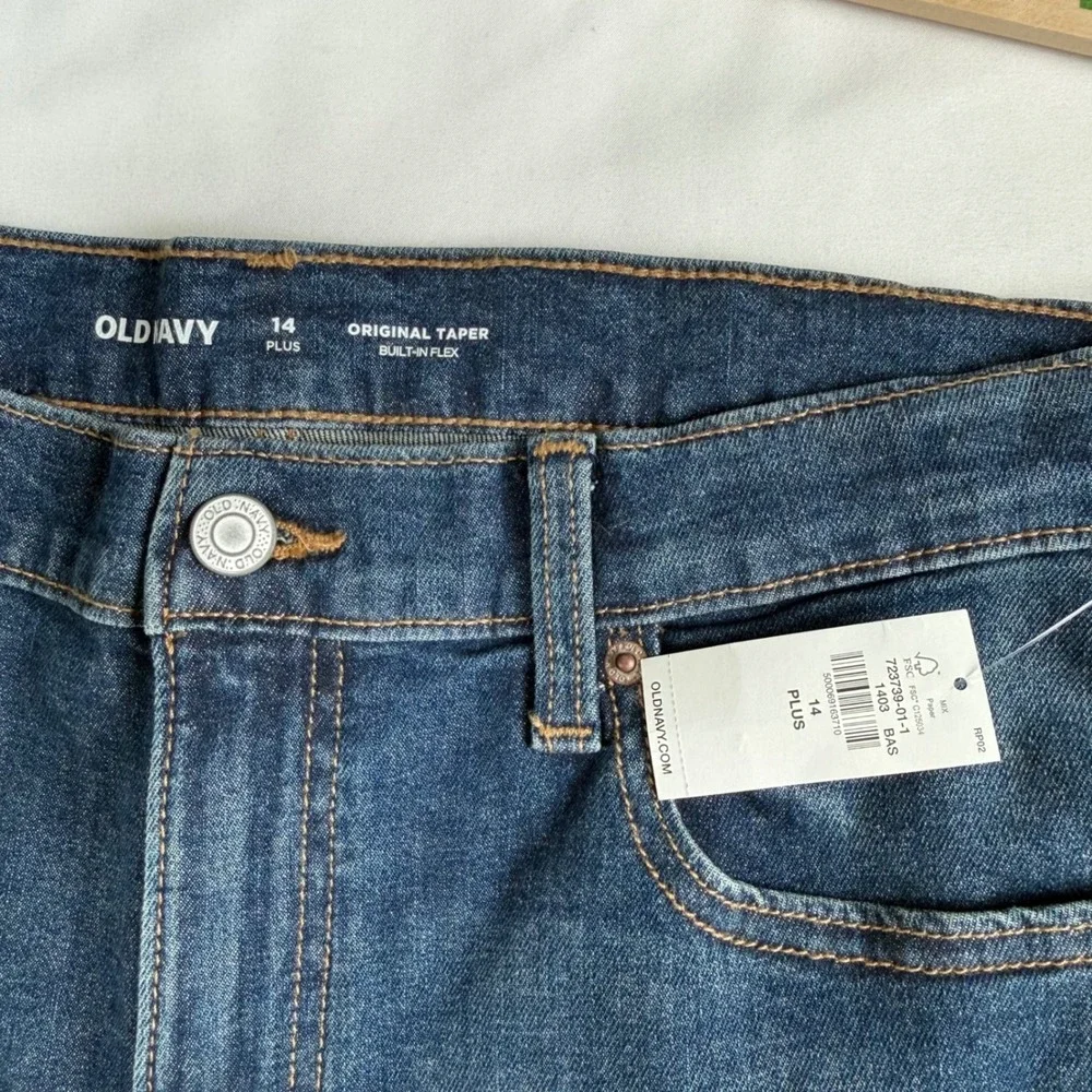 Old Navy Boys Original Taper Built-In Flex Jeans Dark Wash Size 14 Plus NWT