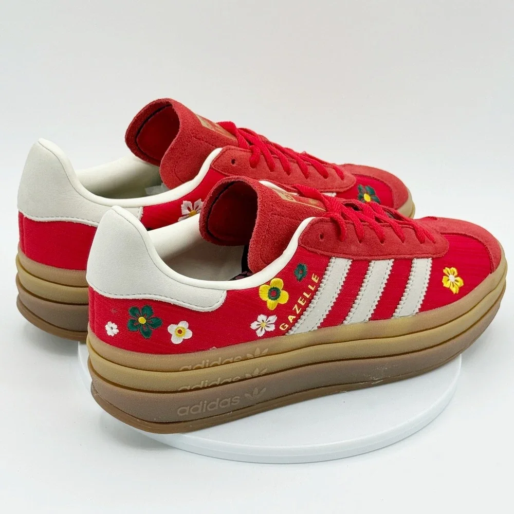 Adidas X Liberty London Gazelle Bold W Size 8 Scarlet White Flowers IH1921, NEW