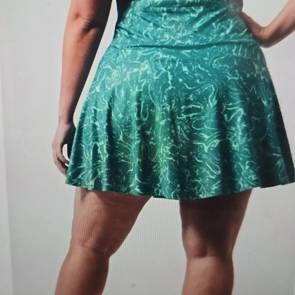 Athleta skort Teal Marble-Patterned Pleated Skirt Xs