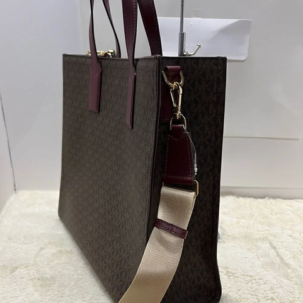 🔥🎁NWT! Michael Kors KENLY Large Travel Tote Handbag Merlot Msrp: $498.00