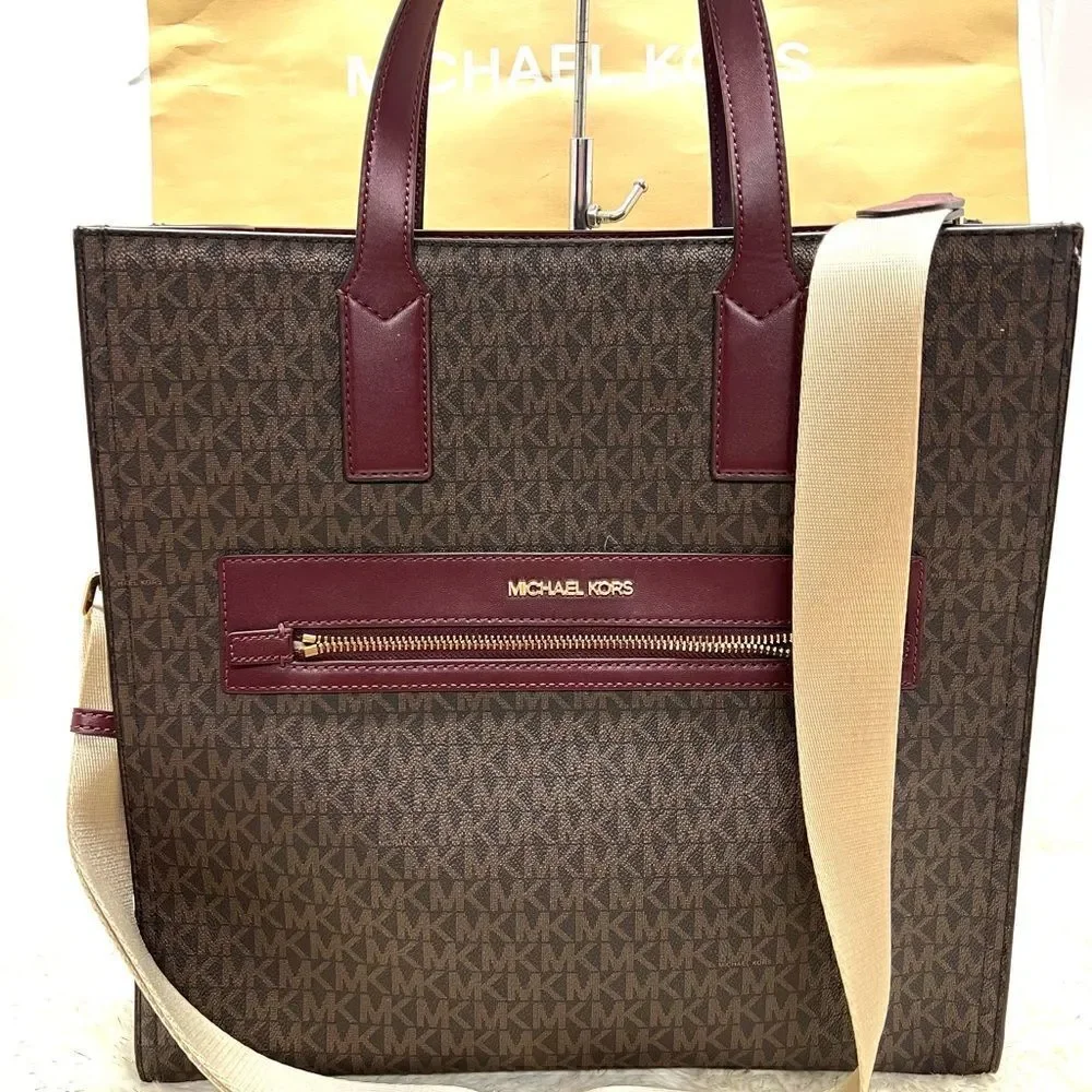🔥🎁NWT! Michael Kors KENLY Large Travel Tote Handbag Merlot Msrp: $498.00