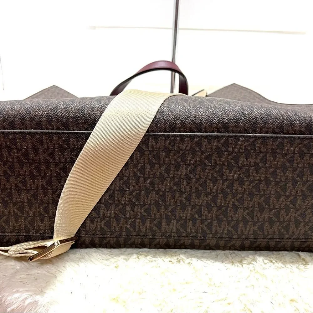 🔥🎁NWT! Michael Kors KENLY Large Travel Tote Handbag Merlot Msrp: $498.00