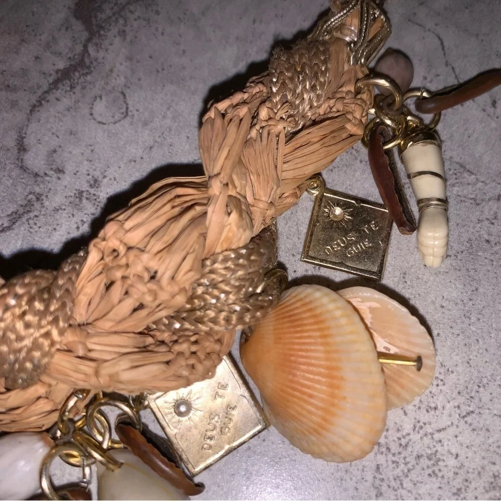 Vintage Unique Woven Vintage Handmade Choker Charm Necklace Maximalism Art Rare