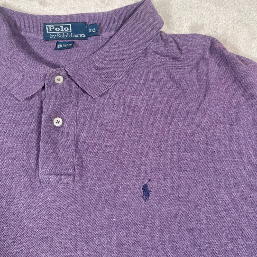 Polo Ralph Lauren Polo Shirt Classic Mens XXL Purple Heathered Cotton Pony Logo