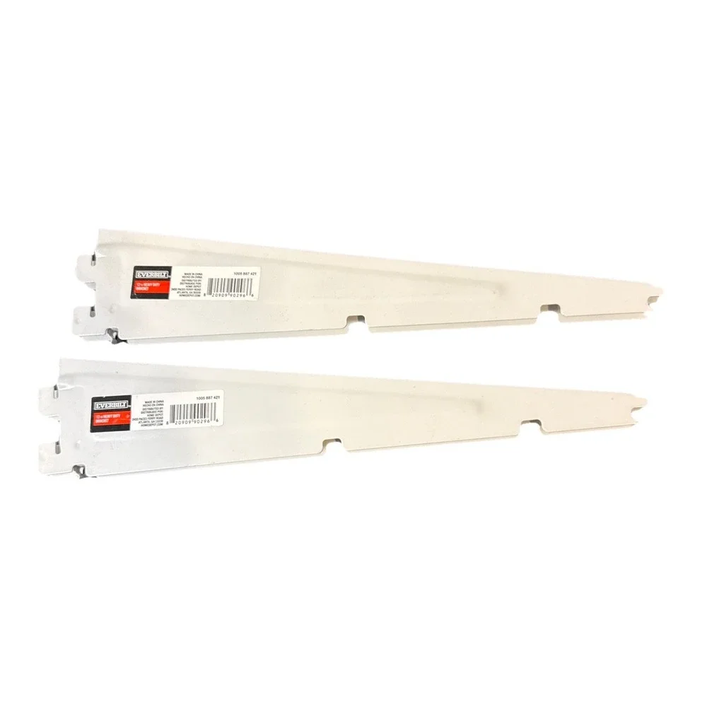 Set of 2- Everbilt Heavy Duty Support Bracket Metal White 12