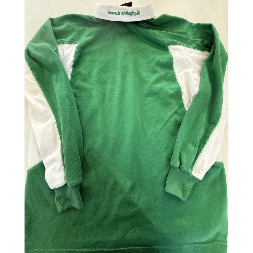 Canterbury Mens Ireland Rugby Jersey Green White Sz M Permanent TSB IRFU Vintage