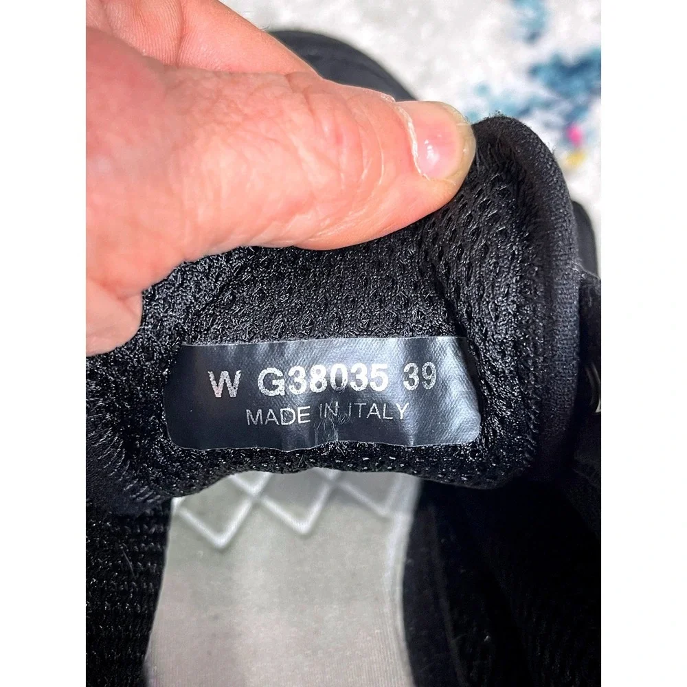 Chanel G38035‎ Black Nylon Suede Sneakers CC Logo Trainer Shoes EU 39 US 8.5